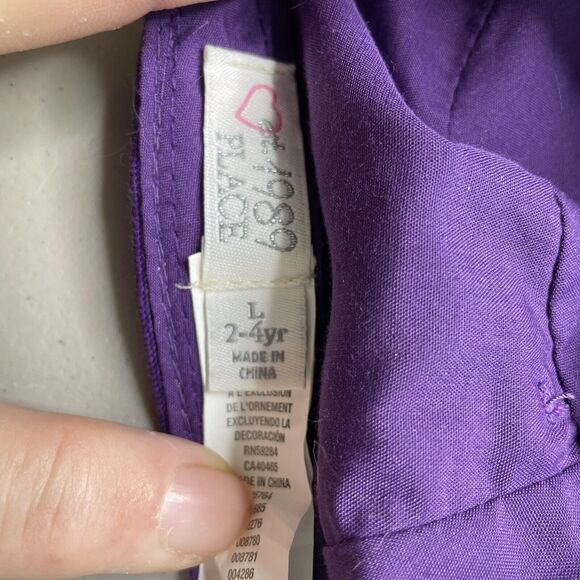 Est 1989 Place Girls Purple Cap Stretch Back Heart Size 2-4 Year - Picture 6 of 6
